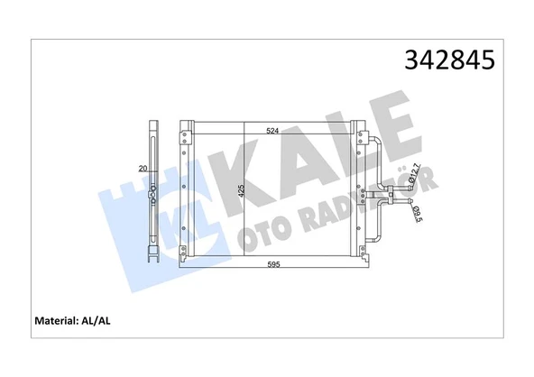 KALE 342845 KLİMA KONDENSERİ LAGUNA I-GRANDTOUR AL-AL 7701038395-7701038227 ürün görseli 1