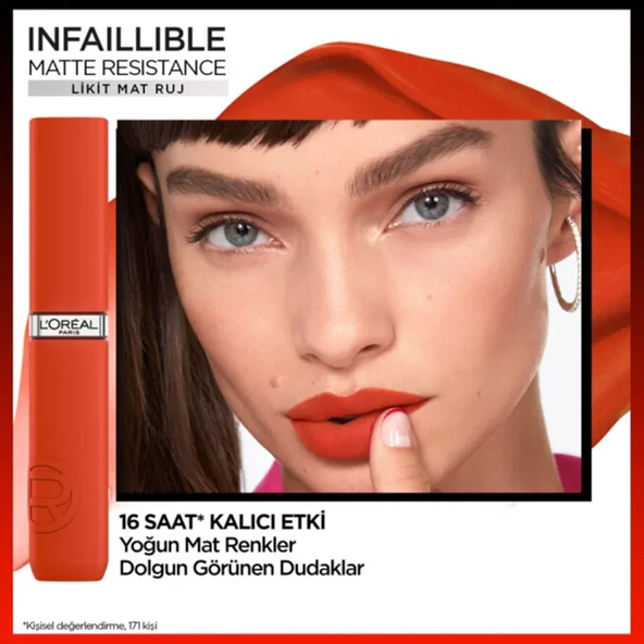 L'Oreal Paris Infaillible Matte Resistance Likit Mat Ruj - 430 A-Lister - Resim 4