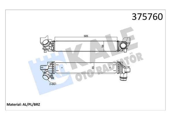 KALE 375760 TURBOSARJ RADYATORU BMW F40 F52 F44 F45 F46 F48 F49 F39 . MINI F54 F55 F56 F57 F60 17517617597 ürün görseli 1
