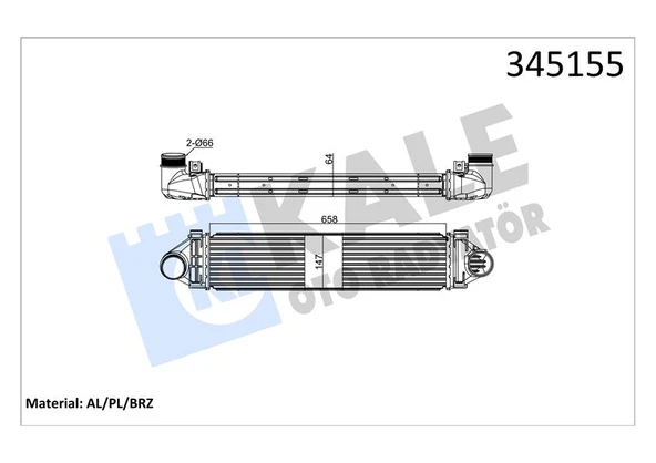 KALE 345155 İNTERCOOLER AL/PL/BRZ FOCUS-MONDEO IV S-MAX-DISCOVERY-FREE LANDER 2-EVOQUE-VOLVO C30-S80 II-V40-V70 31338473 ürün görseli 1