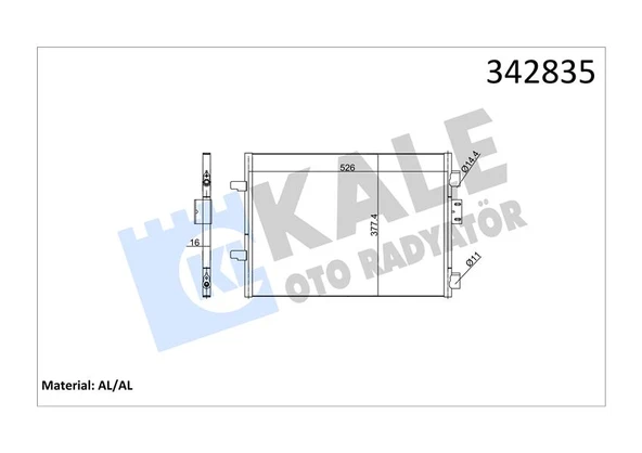 KALE 342835 KLİMA KONDENSERİ CLIO II-BOX AL-AL 7700436062 ürün görseli 1