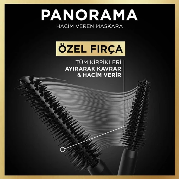 Loreal Paris Panorama Hacim Veren Maskara Siyah - Resim 5