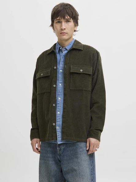 JJEPERFECT CORDUROY OVERSHIRT LS SN Rosin Rosin L - Resim 2