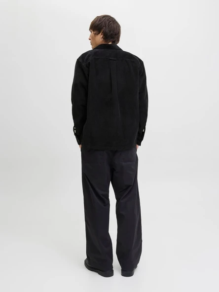 JJEPERFECT CORDUROY OVERSHIRT LS SN Black Black M - Resim 12
