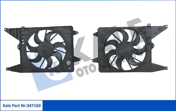KALE 347160 FAN MOTORU DAVLUMBAZLI KOMPLE DACIA LOGAN-SANDERO 1.5 DCİ Euro5 214814342R ürün görseli 1