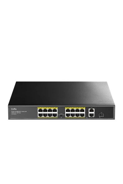 cudy FS1018PS1 16 Port 10/100Mbps 200W PoE+,2 Gigabit Uplink Portlu, SFP VLAN CCTV SFP Switch - 2