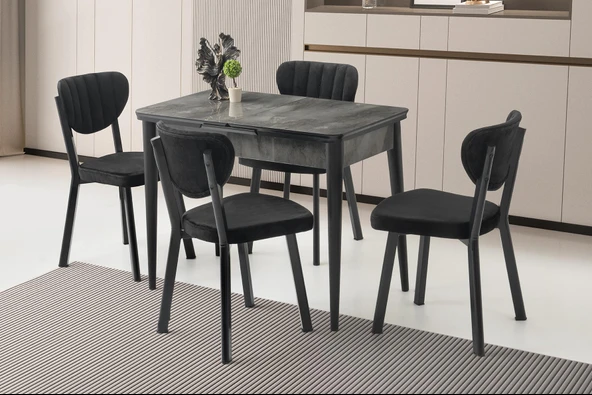 Tekno Elma MDF Açılır Mutfak Masa Sandalye Takımı 60x100 ürün görseli 1