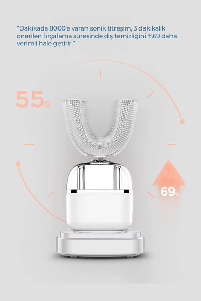 Şarjlı Titreşimli 360 derece U Diş Fırçası - 6
