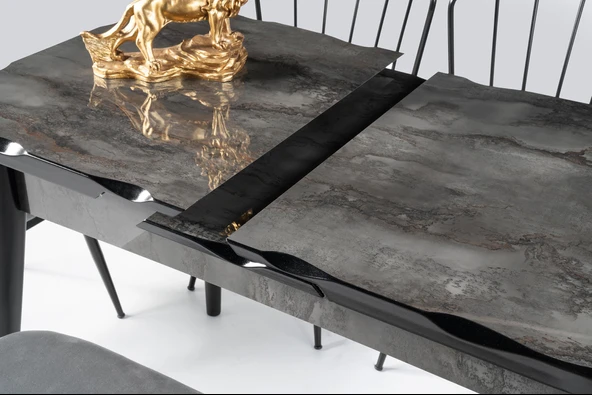 Tekno Elma MDF Açılır Mutfak Masa Sandalye Takımı 60x100 - Resim 3