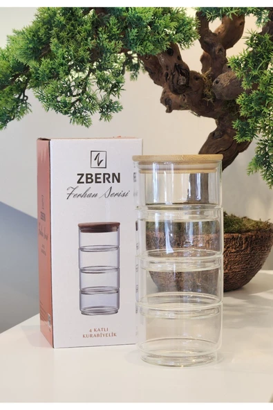 4 KATLI BAMBU KAPAK SAKLAMA KABI - Resim 3