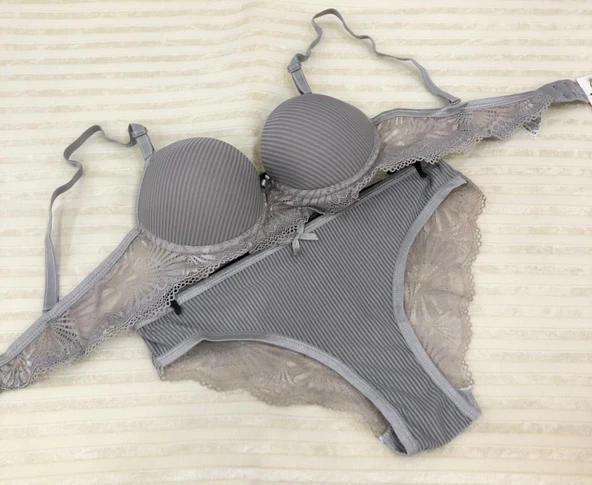Umt Kadın Dolgulu B Cup Balenli Telli Sütyen Takımı - Resim 2