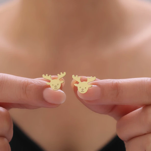 925 Ayar Gümüş Geyik Küpe