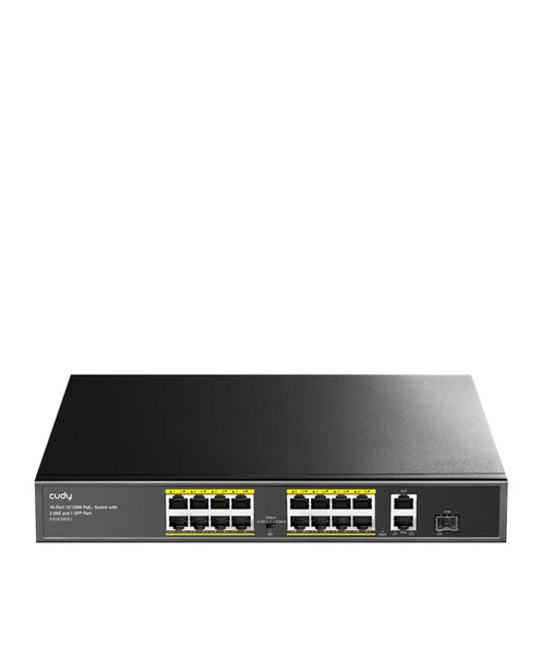 CUDY 16Port 10/100 PoE+2GB Up200W Switch