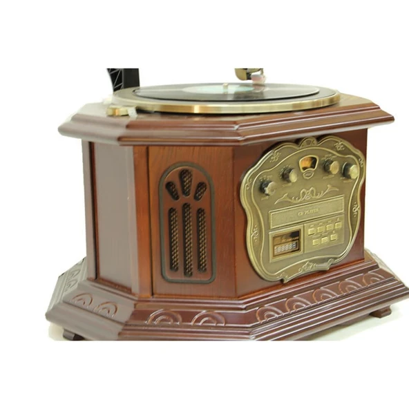 Gramofon Elektronik Plak Çalar Cd Player Radyo Kasetçalar Usb C0099 - Resim 4