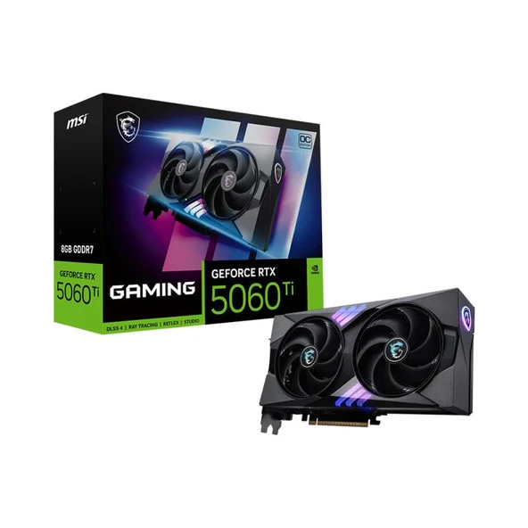 MSI GEFORCE RTX5060TI 8G GAMING OC 8GB GDDR7 128BIT 1XHDMI 3XDP EKRAN KARTI ürün görseli 1