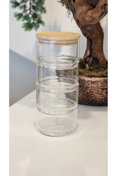 4 KATLI BAMBU KAPAK SAKLAMA KABI ürün görseli