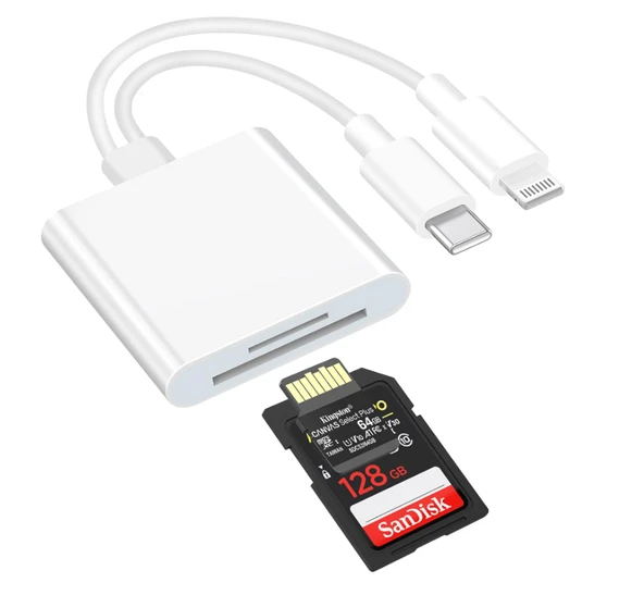 ZR636 Type-C Lightning Camera Storage Card Reader ürün görseli 1