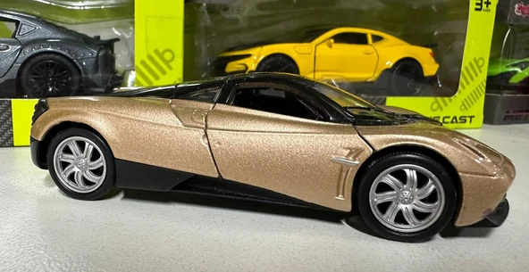 Oyuncak Metal Model Araba 1/36 Çek Bırak Gold Pagani Huayra - Resim 5
