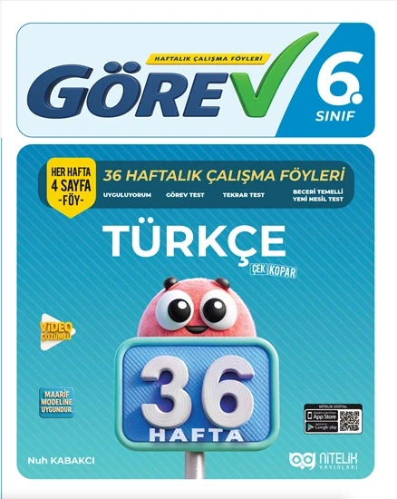 Nitelik 6.Sınıf Görev Türkçe 36 Haftalık Çalışma Föyleri ürün görseli