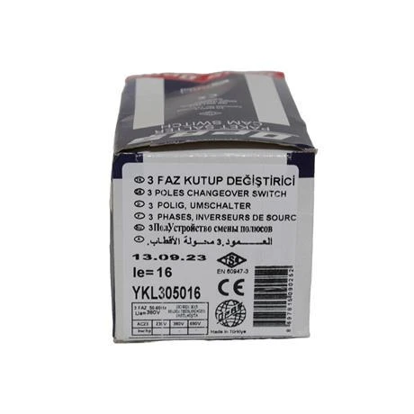 Opaş 3x16A 1-0-2 Kutup Değiştirici Kilitli Pako Şalter - YKL305016 - Resim 4