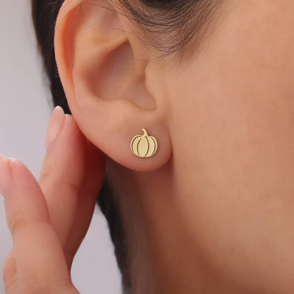 925 Ayar Gümüş Bal Kabağı Küpe - 2