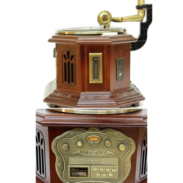 Gramofon Elektronik Plak Çalar Cd Player Radyo Kasetçalar Usb C0099 - Resim 5