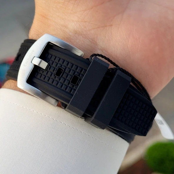 Daniel Klein DK.1.10676.1 Siyah Silikon Kordonlu Gümüş Renk Çelik Kasa Chronograph Takvimli Erkek Kol Saati - 4