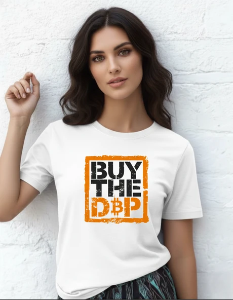 DEVISSO TRADERS Buy The Dip - Bitcoin - Trader, Borsaci Kadın Beyaz T-Shirt