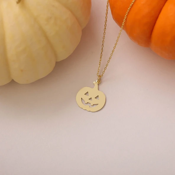 925 Ayar Gümüş Yeni Yıl Bal Kabağı Kolye - 3