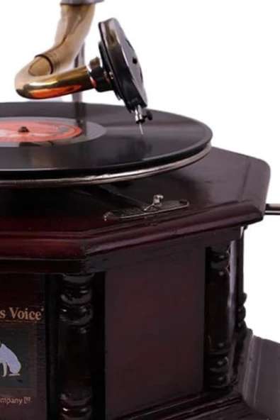 Gramofon Kurmalı Plak Çalar Sekizgen 533 ASIG527 - Resim 8