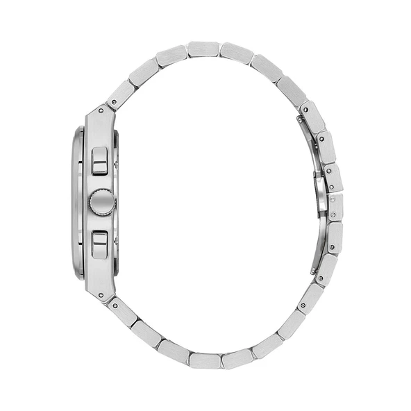 Daniel Klein DKE.1.13981.1 Siyah Gümüş Mikro Kare Desenli Takvimli Fosforlu Çelik Kordonlu Erkek Kol Saati - 2