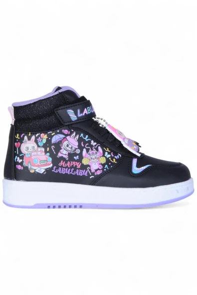 Prokids 4444 Siyah Cırtlı Boğazlı Kız Çocuk Spor Ayakkabı - Resim 2