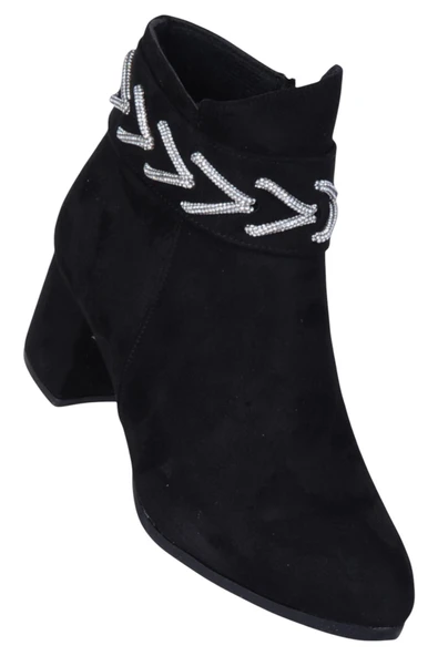 Ayakcenter By14 Süet Siyah Ayışığı Kadın 7Cm Topuklu Bot ürün görseli