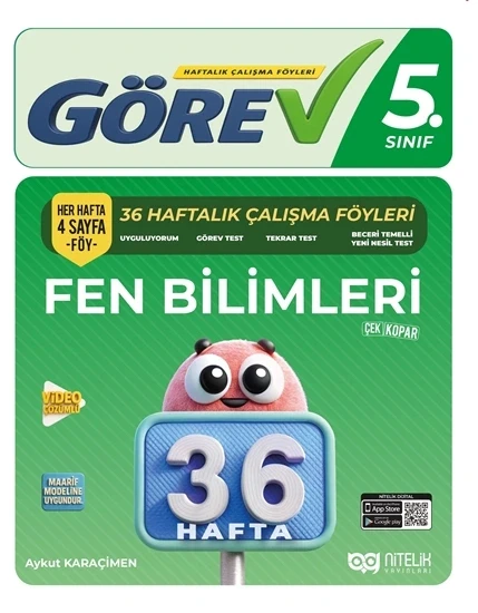 Nitelik 5.Sınıf Görev Fen Bilimleri 36 Haftalık Çalışma Föyleri ürün görseli