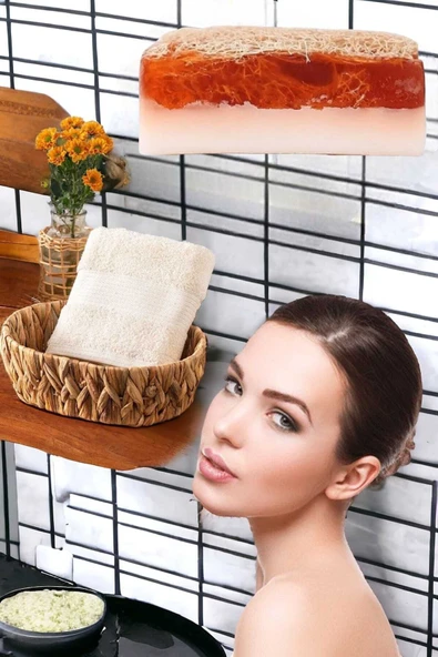 2li Set %100 Doğal Kabak Lifli Keçi Sütü Çilek Sabun El Yüz Kurulama Havlu - 3