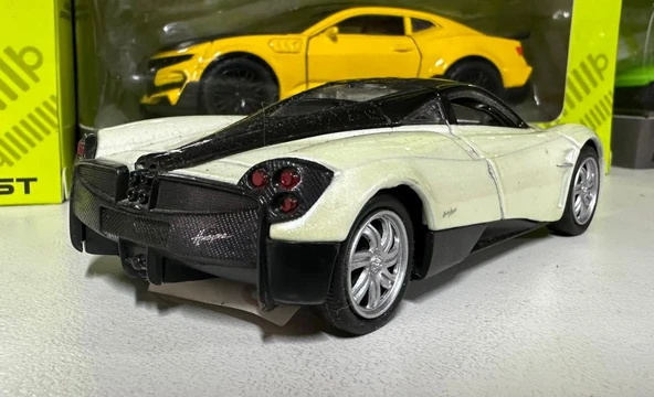 Oyuncak Metal Model Araba 1/36 Çek Bırak Bej Pagani Huayra - Resim 5