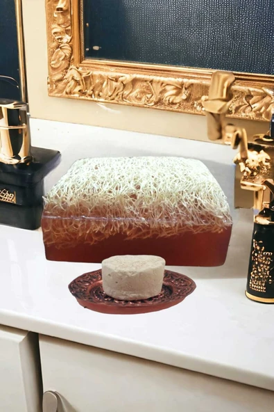 2'li Yüz Yoğa Doğal Kabak Lifli Kahve Sabun Peeling Sivilce Akne Leke Temizleme Ruşur Taşı - 2