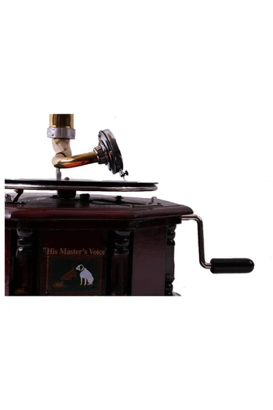 Gramofon Kurmalı Plak Çalar Sekizgen 533 ASIG527 - Resim 10