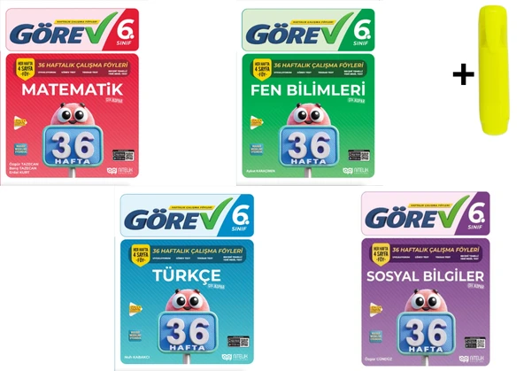 Nitelik 6.Sınıf Görev Matematik Fen Türkçe Sosyal 36 Haftalık Çalışma Föyleri ürün görseli 1