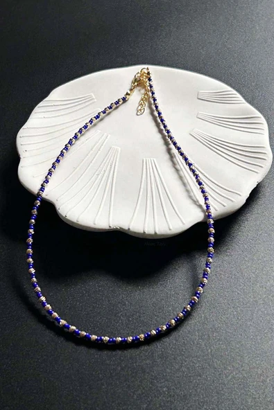 Mavi ve Sarı Renk Boncuklu Kolye 430 - 4