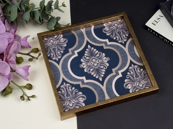 ALTIN ÇERÇEVELI DEKORATIF TEPSI 30X30 CM ürün görseli