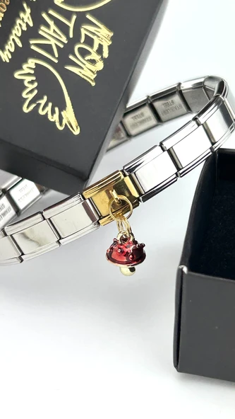 Charm, İtalyan Bileklik için, Kararmayan, Mantar, BİLEKLİK DAHİL DEĞİL, Altın Renk, Model34 - Resim 3