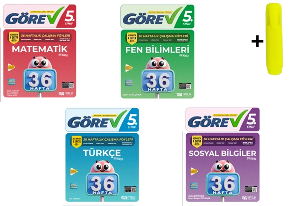 Nitelik 5.Sınıf Görev Matematik Fen Türkçe Sosyal 36 Haftalık Çalışma Föyleri ürün görseli