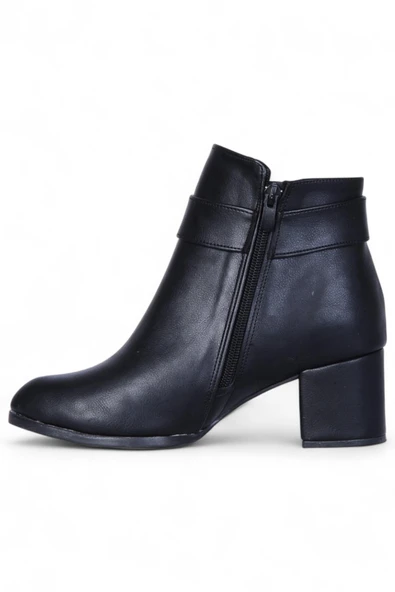 Ayakcenter By15 Cilt Siyah Ayışığı Kadın 7Cm Topuklu Bot - Resim 3