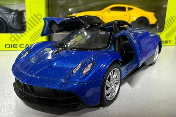 Oyuncak Metal Model Araba 1/36 Çek Bırak Mavi Pagani Huayra - Resim 5