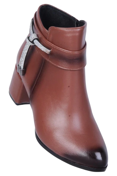 Ayakcenter By15 Cilt Taba Ayışığı Kadın 7Cm Topuklu Bot ürün görseli