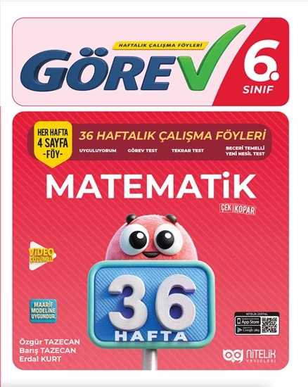 Nitelik 6.Sınıf Görev Matematik 36 Haftalık Çalışma Föyleri ürün görseli