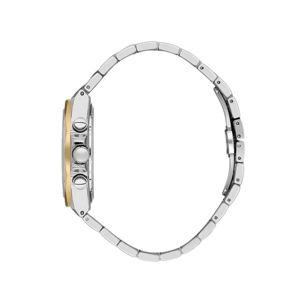 Daniel Klein DKE.1.14004.7 Yeşil Gold Gümüş Sekizgen Tasarım Kelebek Kilit Takvimli Çelik Erkek Kol Saati - Resim 2