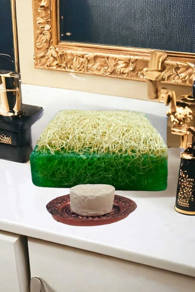 2'li Doğal Kabak Lifli Çayağacı Sabun Peeling Sivilce Akne Leke Temizleme Ruşur Taşı - Resim 3