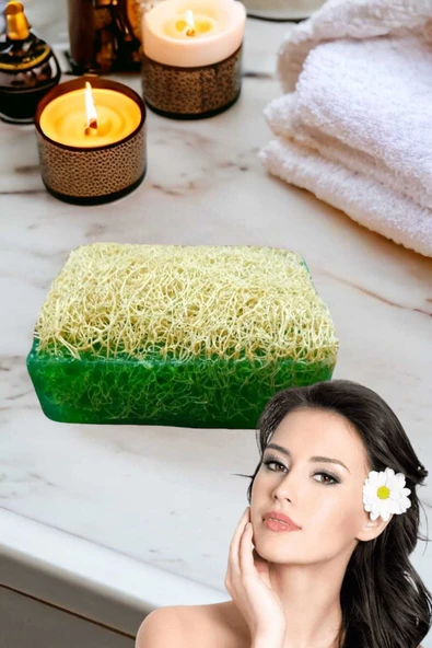 2'li Doğal Kabak Lifli Çayağacı Sabun Peeling Sivilce Akne Leke Temizleme Ruşur Taşı - Resim 4